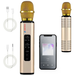 Mikrofon Karaoke NOBITECH K6 złoty Bluetooth głośnik bezprzewodowy