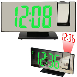 Zegar elektroniczny NOBITECH DC05 zielony cyfrowy budzik alarm projektor